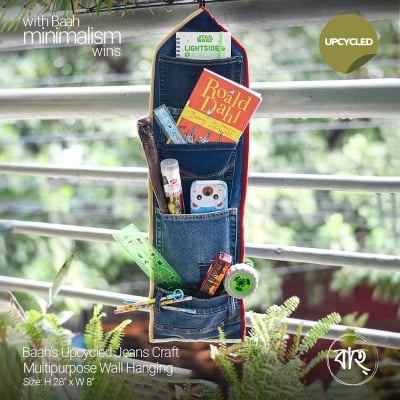 Picture of Baah’s Upcycled Jeans Craft Multipurpose Wall Hanging-Multicolor