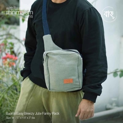Picture of Baah's Easy Breezy Jute Fanny Pack-Grey