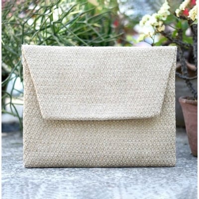 Picture of Baah Cozy-in-Gold Eco-friendly Jute Laptop Sleeve 03-15x12 Inches
