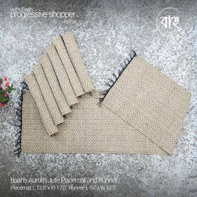 Picture of Baah's Aurum Jute Placemat and Runner-Black
