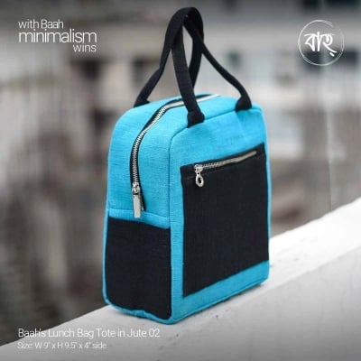 Picture of Baah's Lunch Bag Tote in Jute 02-Light Blue
