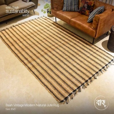 Picture of Baah Vintage Modern Natural Jute Rug 8'x5'-BRIGHT