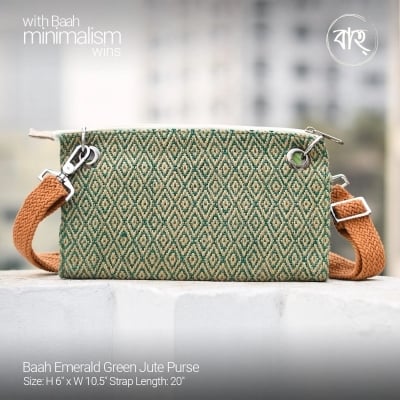 Picture of Baah Emerald Green Jute Purse-Green