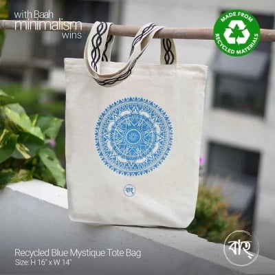 Picture of Recycled Blue Mystique Tote Bag-White