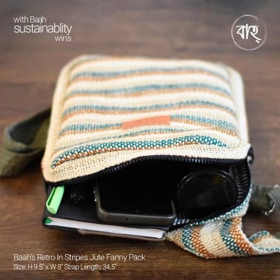 Picture of Baah's Retro In Stripes Jute Fanny Pack-Multicolor