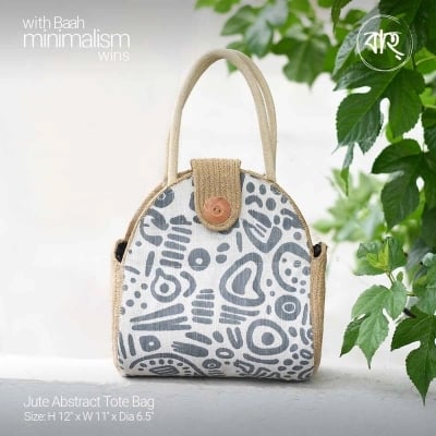 Picture of Jute Abstract Tote Bag
