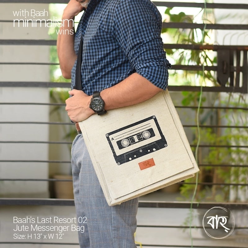 Picture of Last Resort 02 Jute Messenger Bag-Khaki