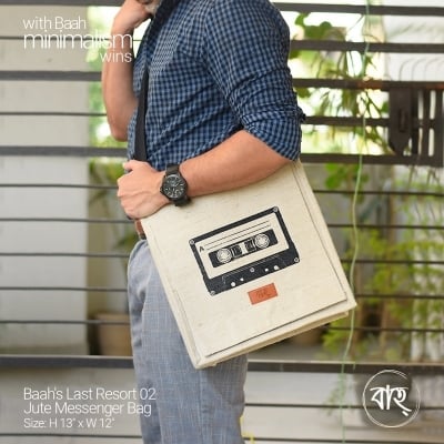 Picture of Last Resort 02 Jute Messenger Bag-Khaki
