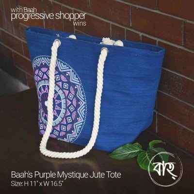 Picture of Baah’s Purple Mystique Jute Tote-Multicolor