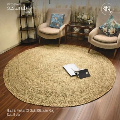 Picture of Baah’s Fields Of Gold 08 Jute Rug-Multicolor