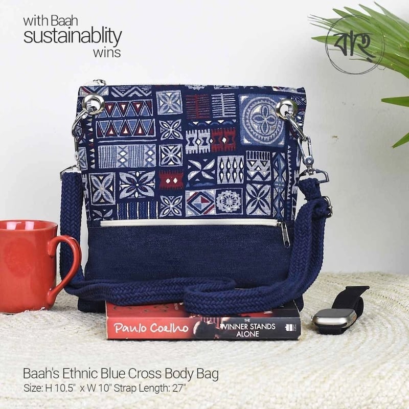 Picture of Baah’s Ethnic Blue Cross Body Bag-Multicolor