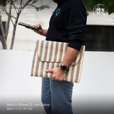 Picture of Retro In Stripes 02 Jute Sleeve-Multicolor