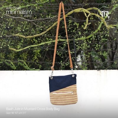 Picture of Baah Jute in Mustard Cross Body Bag-Multicolor