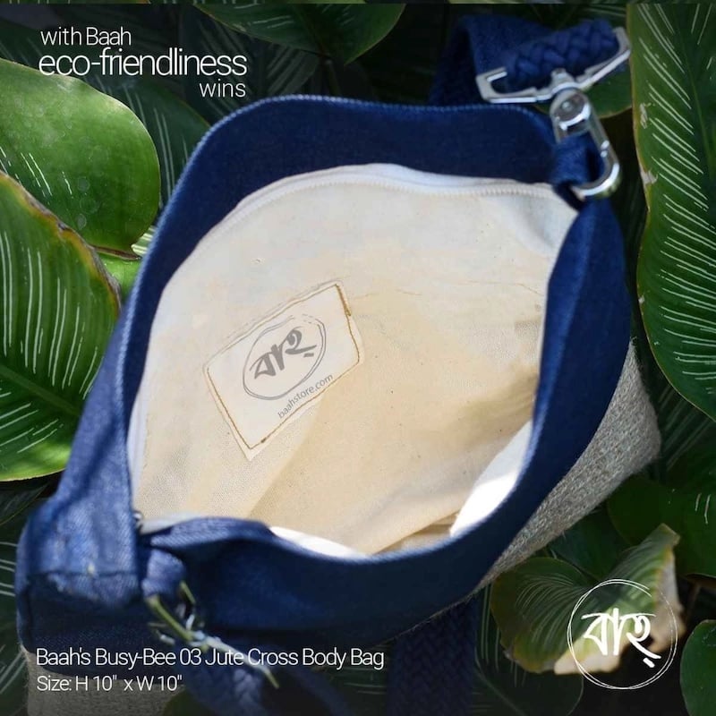 Picture of Baah's Busy-Bee 03 Jute Cross Body Bag-Blue