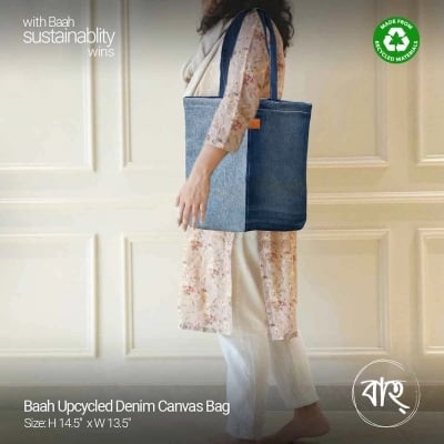 Picture of Baah Upcycled Denim Canvas Bag-Blue