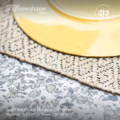 Picture of Baah's Aurum Jute Placemat and Runner-Black
