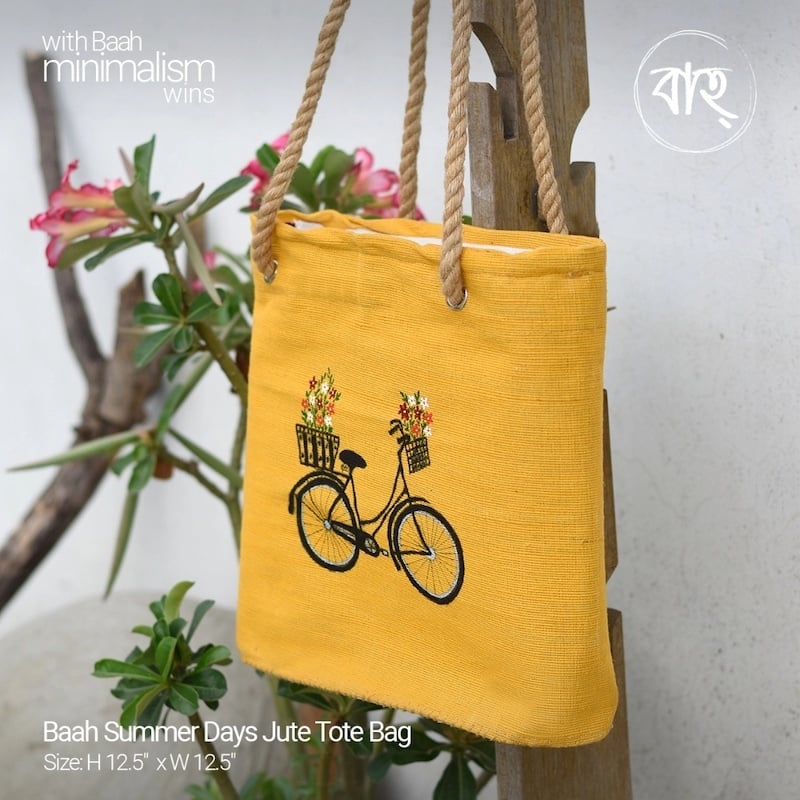 Picture of Baah Summer Days Jute Tote Bag-Yellow