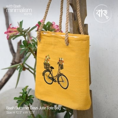 Picture of Baah Summer Days Jute Tote Bag-Yellow