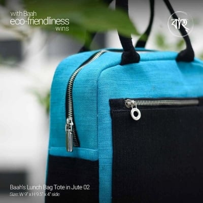 Picture of Baah's Lunch Bag Tote in Jute 02-Light Blue