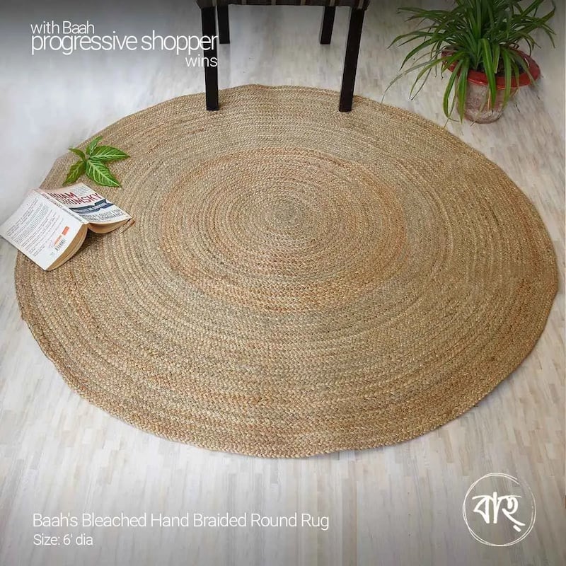 Picture of Round Handmade Natural Jute Rug 6'-natural beige