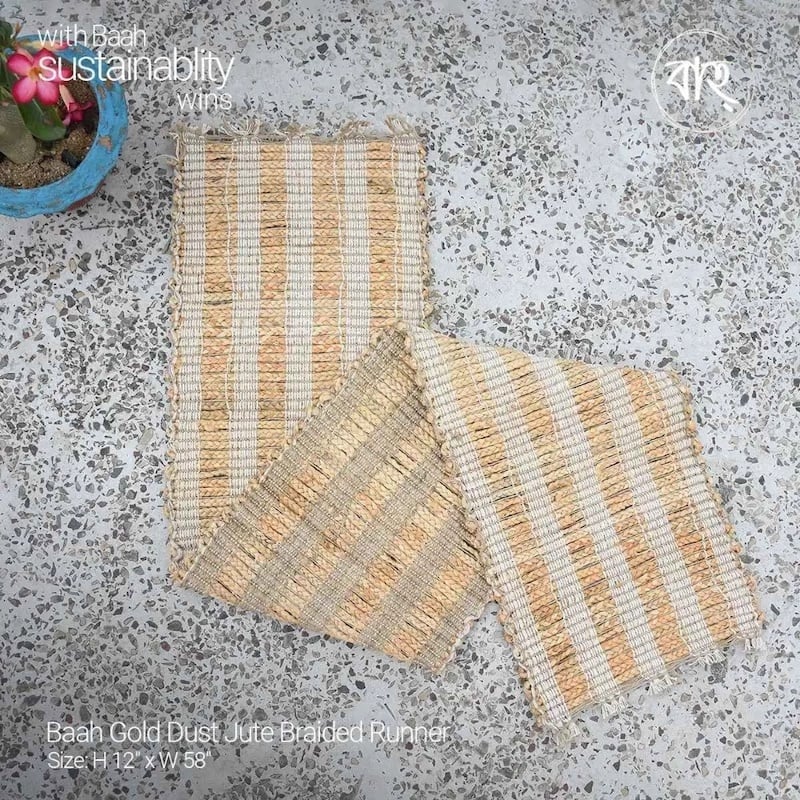 Picture of Baah Gold Dust Jute Braided Runner-Gold