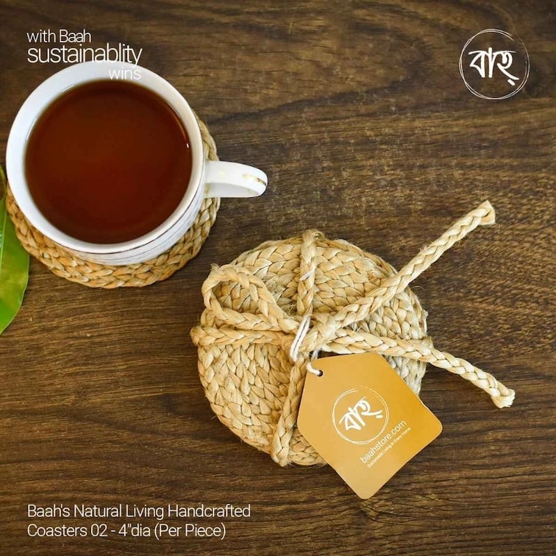 Picture of Baah's Natural Living Handcrafted Coasters 02 - 4"dia (Per Piece)-Gold