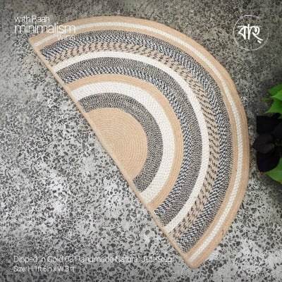 Picture of Dipped In Gold 03 Handmade Natural Jute Rug-Multicolor