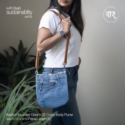 Picture of Baah's Upcycled Denim 02 Cross Body Purse-Blue