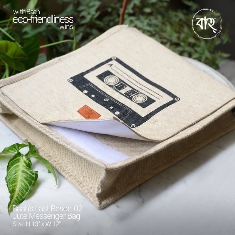 Picture of Last Resort 02 Jute Messenger Bag-Khaki