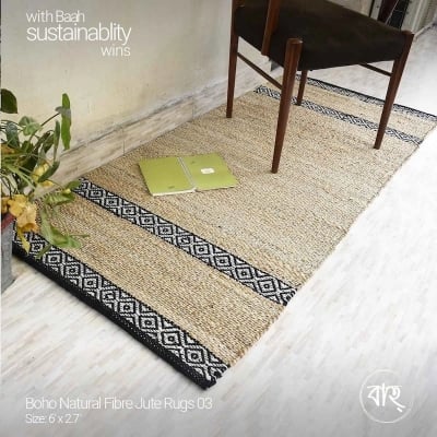 Picture of Boho Natural Fibre Jute Rugs 03-6’x2.7′-Multicolor
