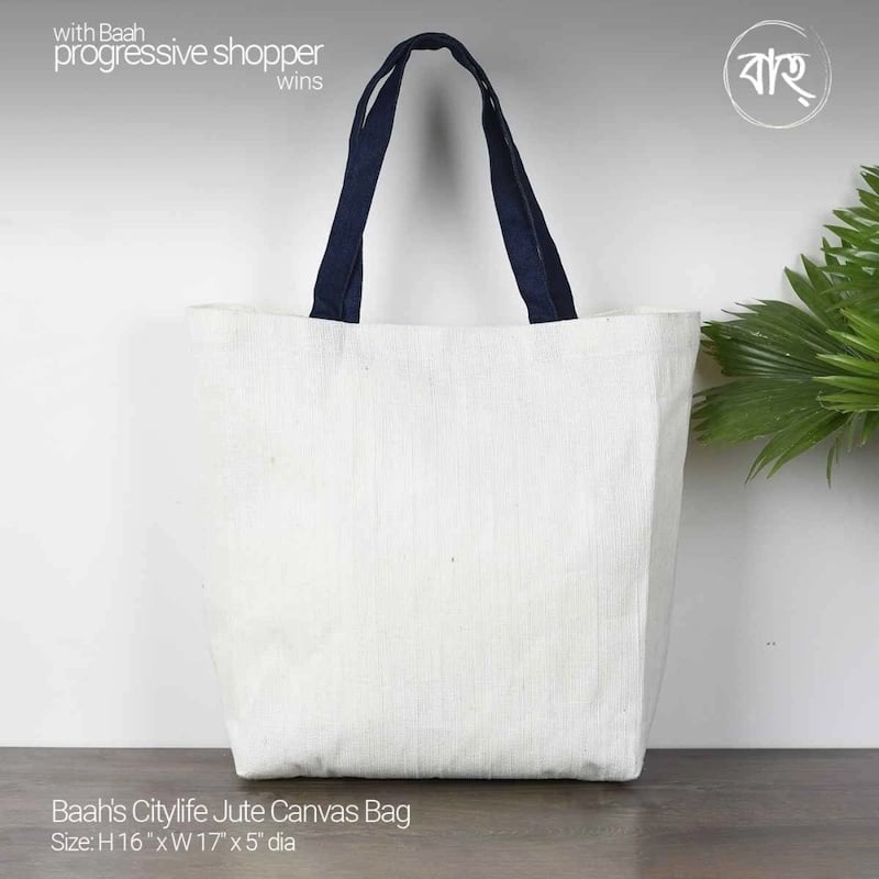 Picture of Baah’s Citylife Jute Canvas Bag-Multicolor