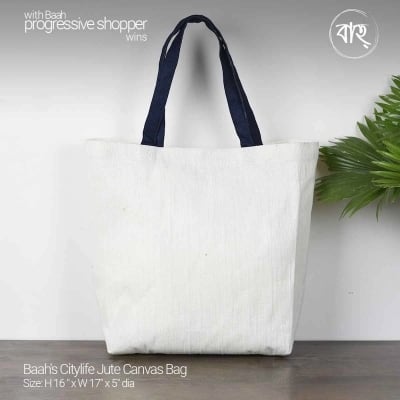 Picture of Baah’s Citylife Jute Canvas Bag-Multicolor