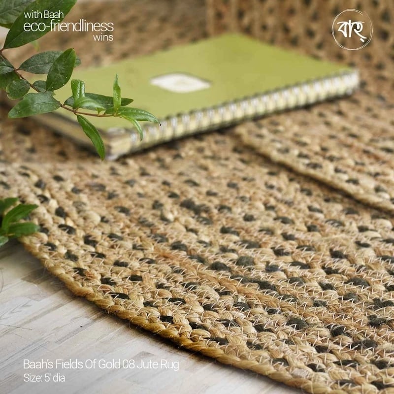 Picture of Baah’s Fields Of Gold 08 Jute Rug-Multicolor