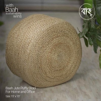 Picture of Baah Jute Puffy Stool For Home and Office-Gold