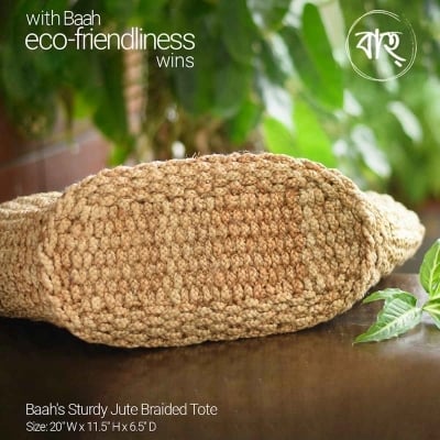Picture of Baah’s Sturdy Jute Braided Tote-Gold