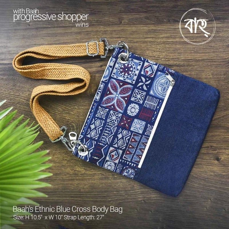 Picture of Baah’s Ethnic Blue Cross Body Bag-Multicolor