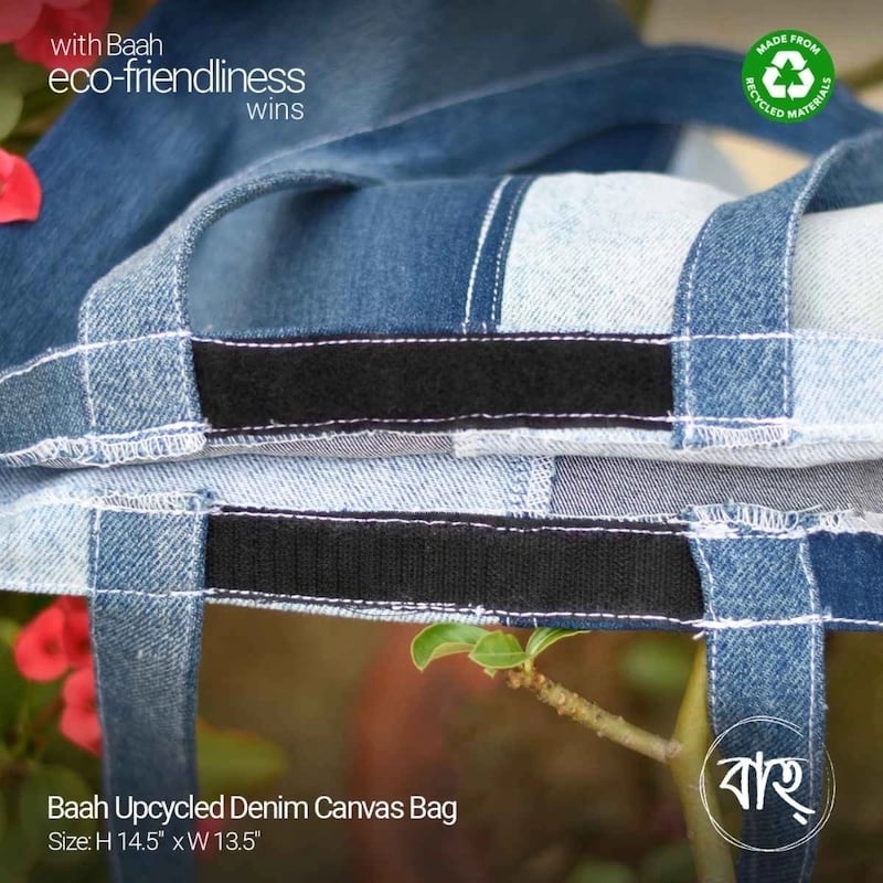Picture of Baah Upcycled Denim Canvas Bag-Blue