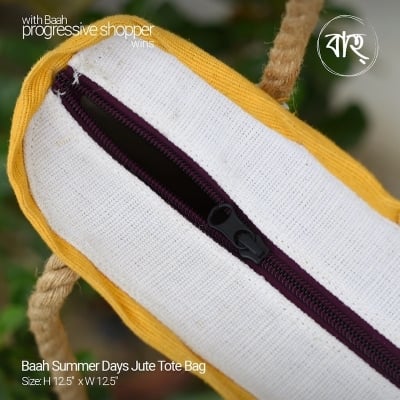 Picture of Baah Summer Days Jute Tote Bag-Yellow