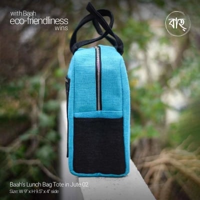 Picture of Baah's Lunch Bag Tote in Jute 02-Light Blue