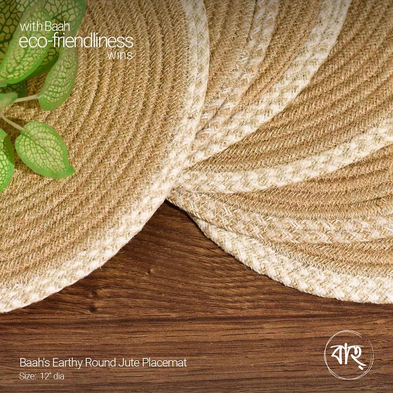 Picture of Baah's Earthy Round Jute Placemat 12"-set of 6-Beige