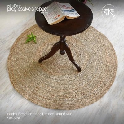 Picture of Round Handmade Natural Jute Rug 6'-natural beige
