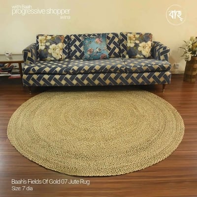 Picture of Field Of Gold 07 Handmade Natural Jute Rug 7'-natural beige