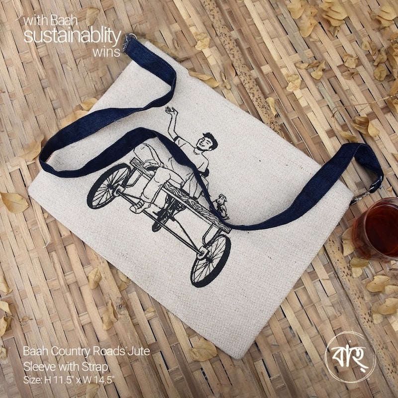 Picture of Baah Country Roads Jute Sleeve with Strap