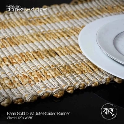 Picture of Baah Gold Dust Jute Braided Runner-Gold
