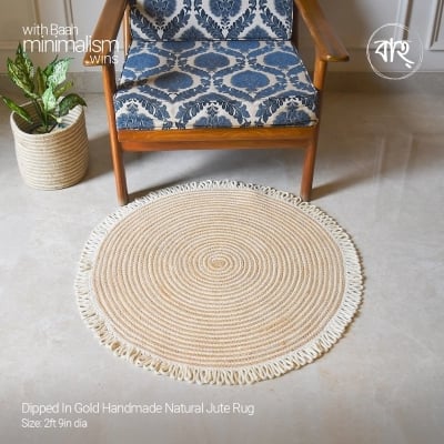 Picture of Dipped In Gold Handmade Natural Jute Rug-Gold