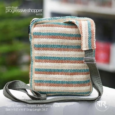 Picture of Baah's Retro In Stripes Jute Fanny Pack-Multicolor