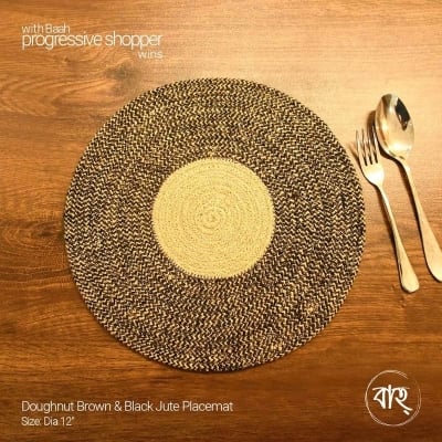 Picture of Doughnut Brown & Black Jute Placemat-Multicolor
