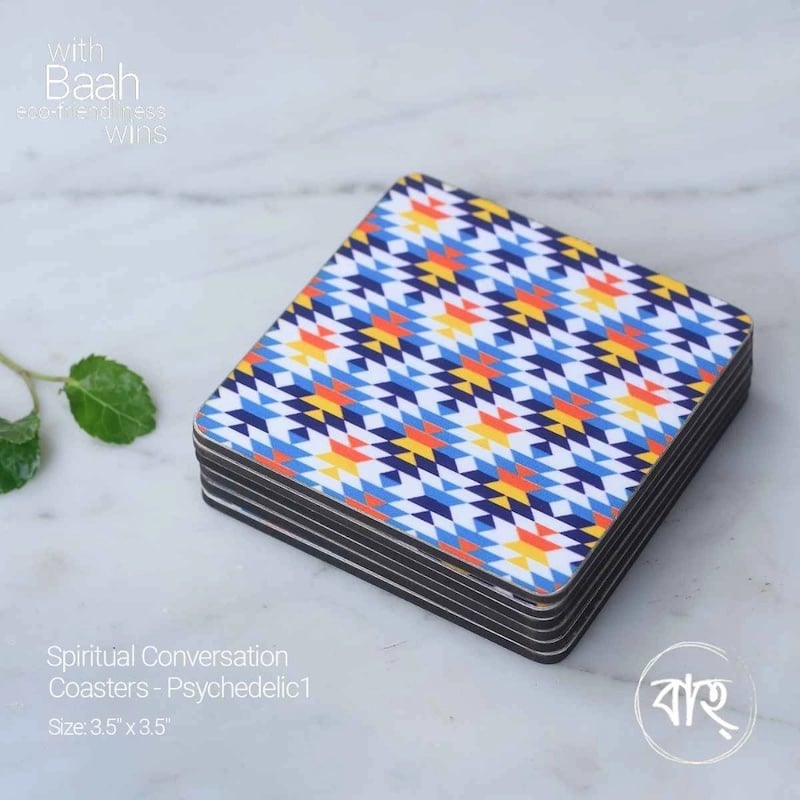 Picture of Spiritual conversation coaster Psychedelic 1(Per pcs)-Multicolor