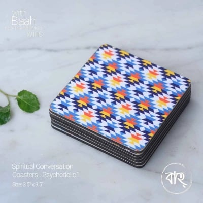 Picture of Spiritual conversation coaster Psychedelic 1(Per pcs)-Multicolor