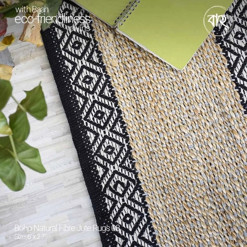 Picture of Boho Natural Fibre Jute Rugs 03-6’x2.7′-Multicolor